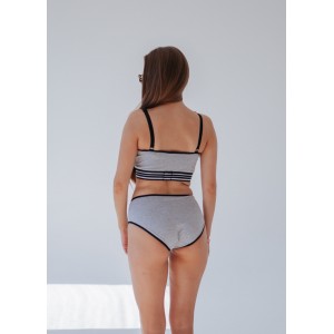 Комплект белья для беременных с baby клипсами Lotos и трусы под живот HN Серый